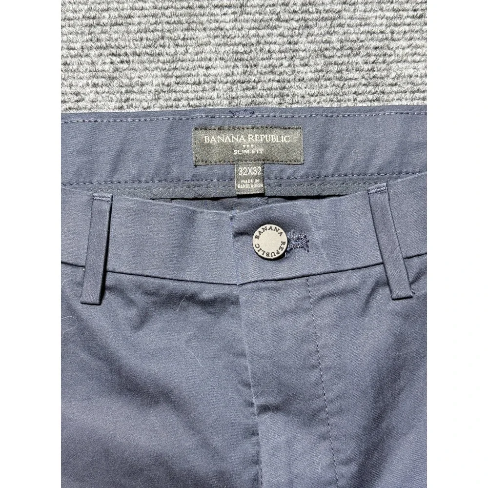 Banana Republic Core Temp Chino Mens 32x32 Midnight Navy‎ Excellent Slim Fit